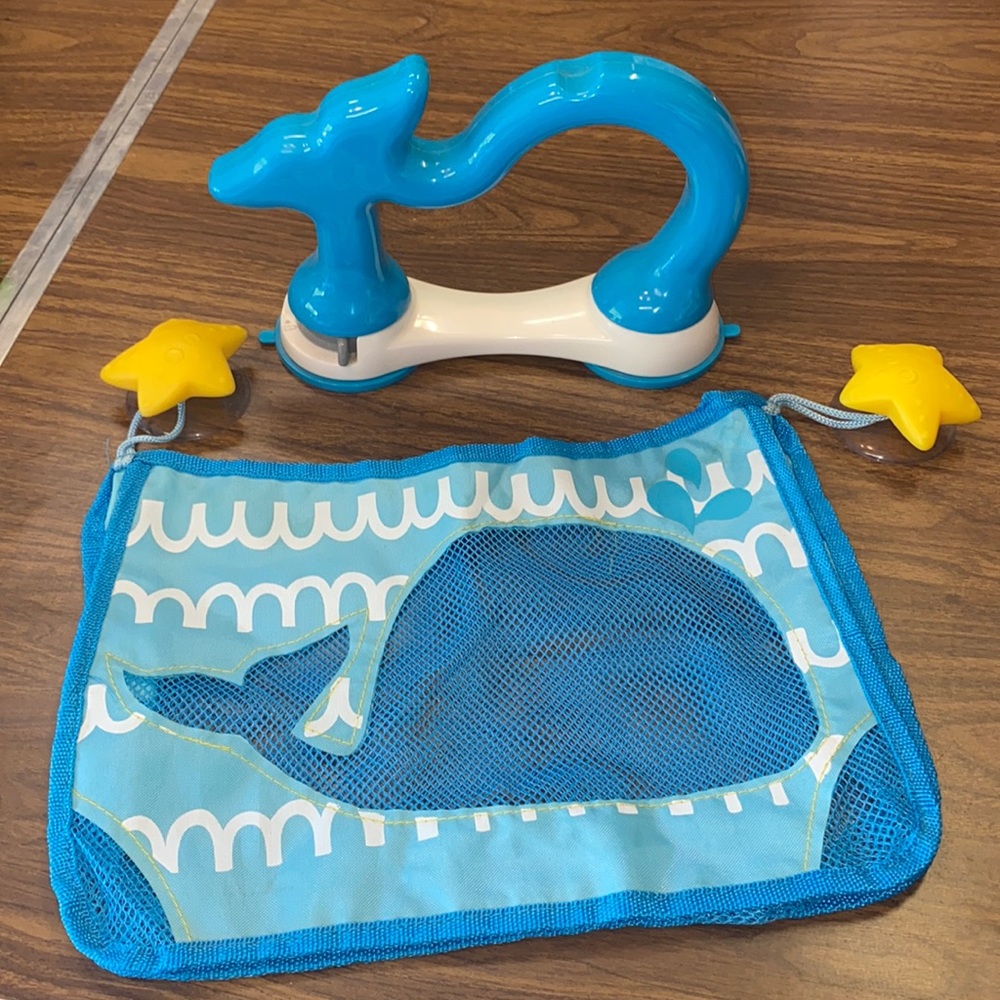 Whale 🐳 Bath Safety Bar & Toy Bag